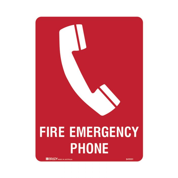 843017 Fire Equipment Sign - Fire Emergency Phone 