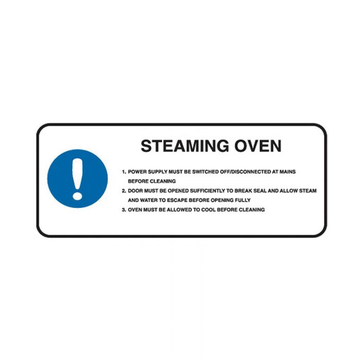 843058 Kitchen-Food Safety Sign - Steaming Oven 