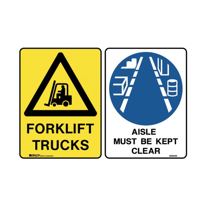 843071 Multiple Message Sign - Forklift-Aisle Must Be Kept Clear 