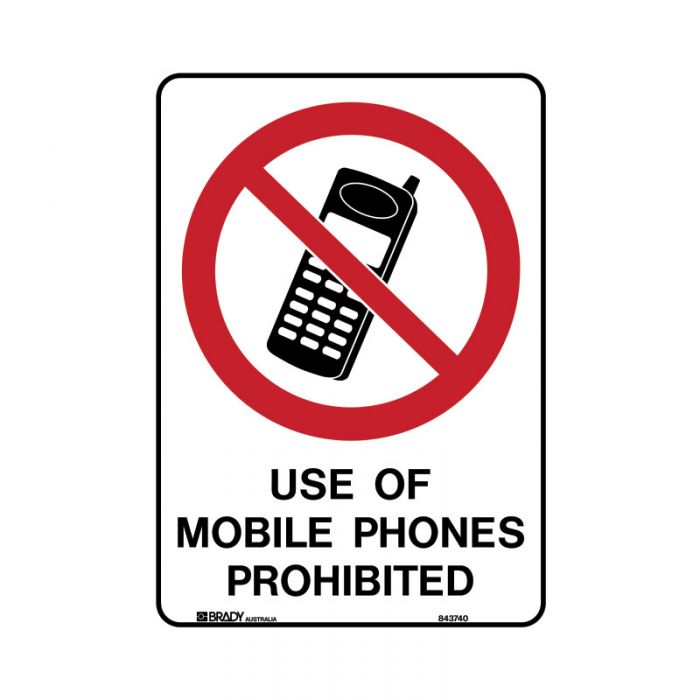 843073 A4 Safety Sign - Use Of Mobile Phones Prohibited 