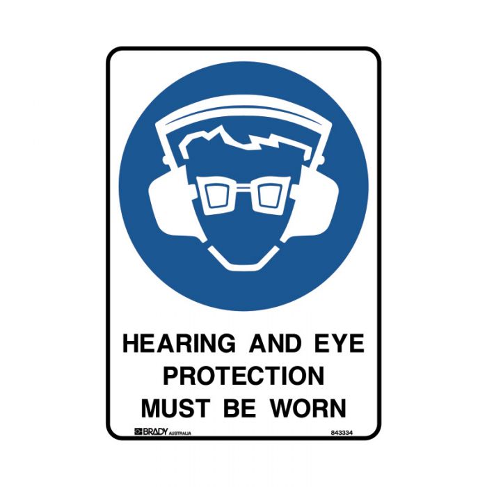 843083 A4 Safety Sign - Hearing And Eye Protection Must Be Worn 