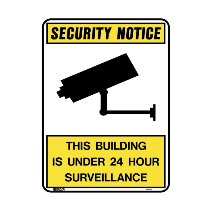 843432 Security Notice Sign - This Building Is Under 24 Hour Surveillance 