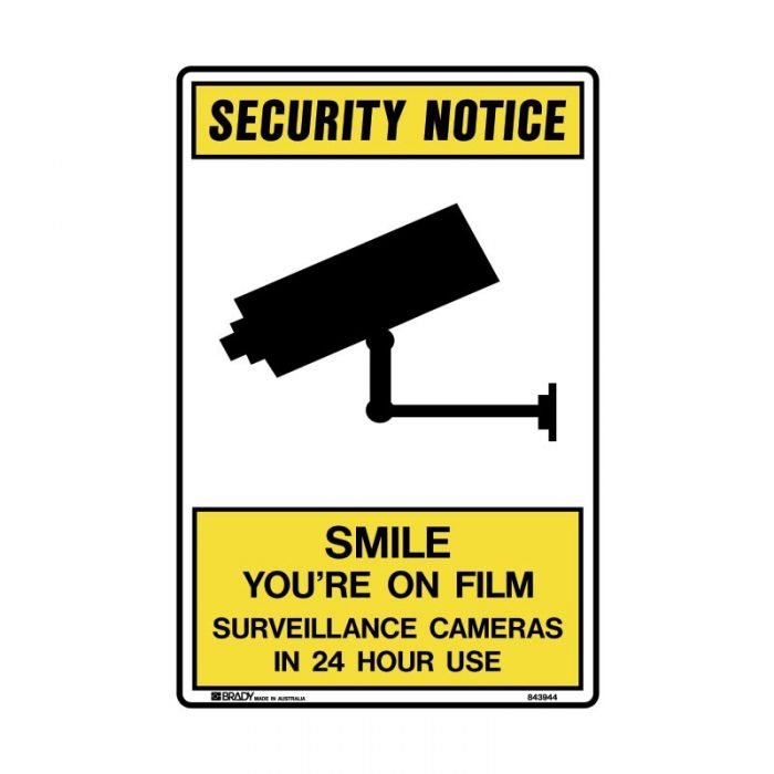843463 Security Notice Sign - Smile You're On Film 