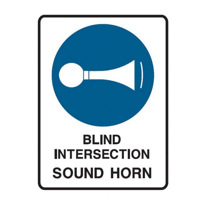 843523 Mandatory Sign - Blind Intersection Sound Horn 