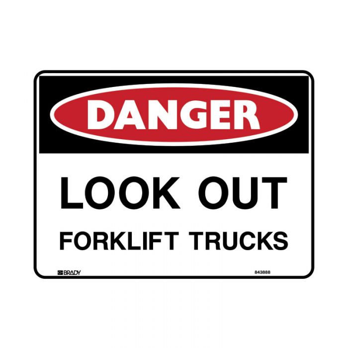843888 Forklift Safety Sign - Danger Look Out Forklift Trucks 