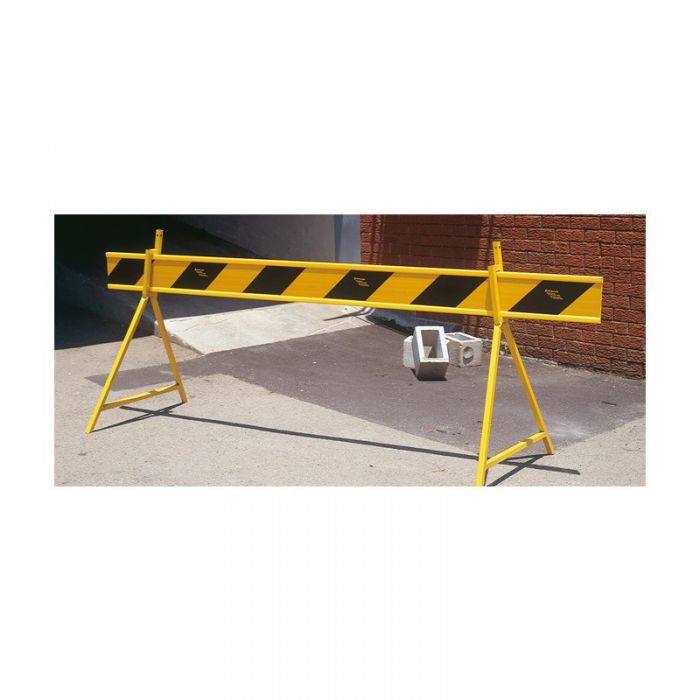 Road Block Barrier Board with Reflective Yellow and Black Stripes, 2.5m (L)