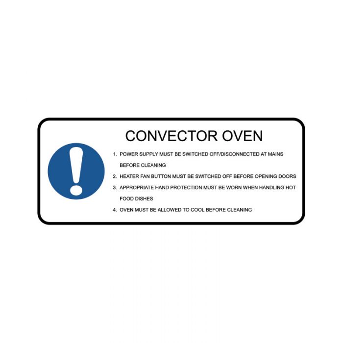 844064 Kitchen-Food Safety Sign - Convector Oven 