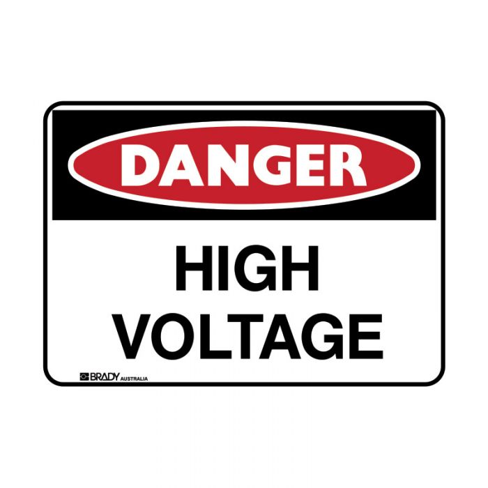 844225 BradyGlo Sign - Danger High Voltage 