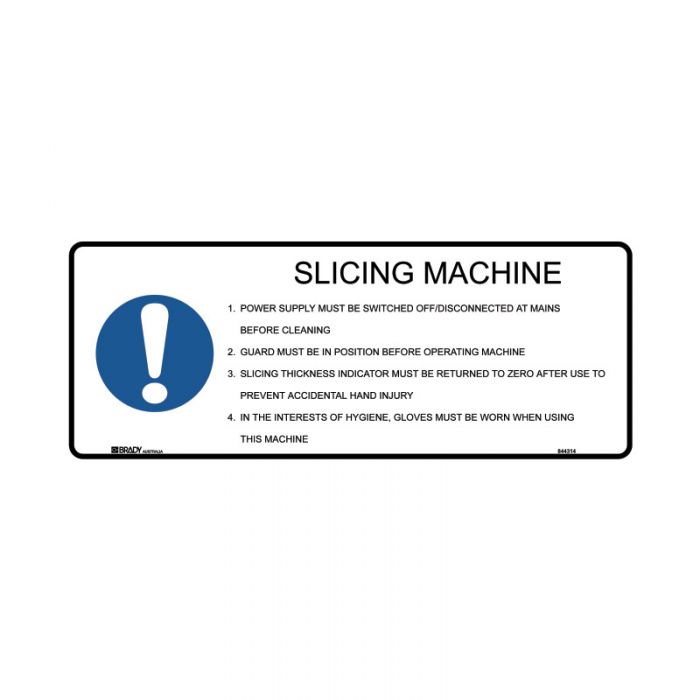 844314 Kitchen-Food Safety Sign - Slicing Machine 