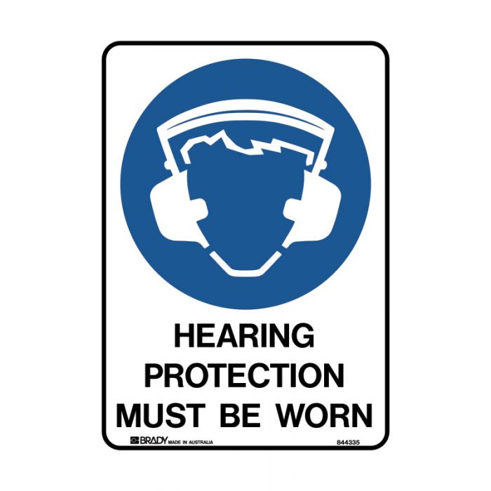 844335 A4 Safety Sign - Hearing Protection Must Be Worn 