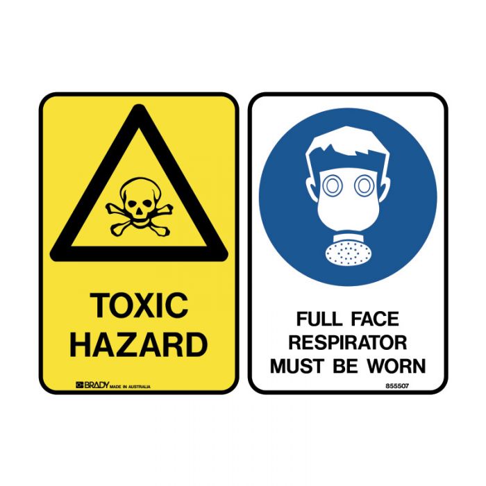 844353 Multiple Message Sign - Toxic-Face Respirator 