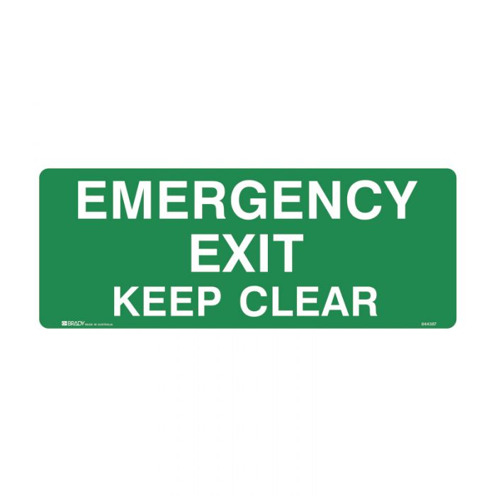 844386 Exit Sign - Emergency Exit Keep Clear 