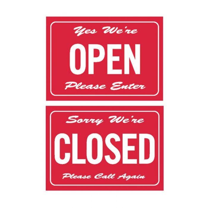 845246 Warehouse-Loading Dock Sign - Double Sided Sign Yes We're Open - Sorry We're Closed 