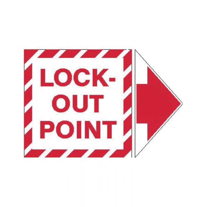 845325 Lockout Tagout Labels - Arrow Labels Lock-Out Point