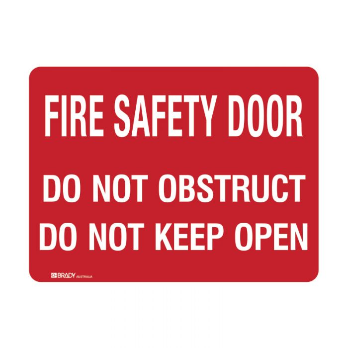 845856 Fire Equipment Sign - Fire Safety Door Do Not Obstruct Do Not Keep Open 