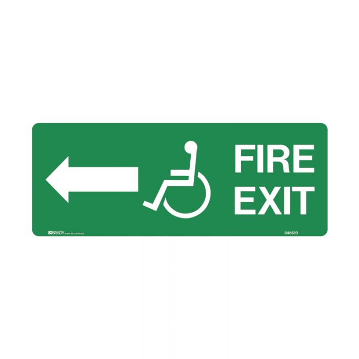 846138 Exit Sign - Disabled Fire Exit Arrow Left 