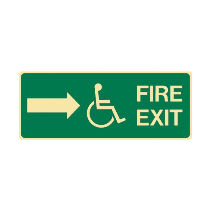 846143 Exit Sign - Disabled Fire Exit Arrow Right 