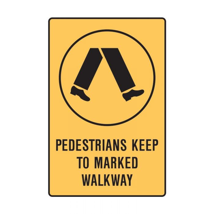 847426 Forklift Safety Sign - Pedestrians Keep To Marked Walkway 