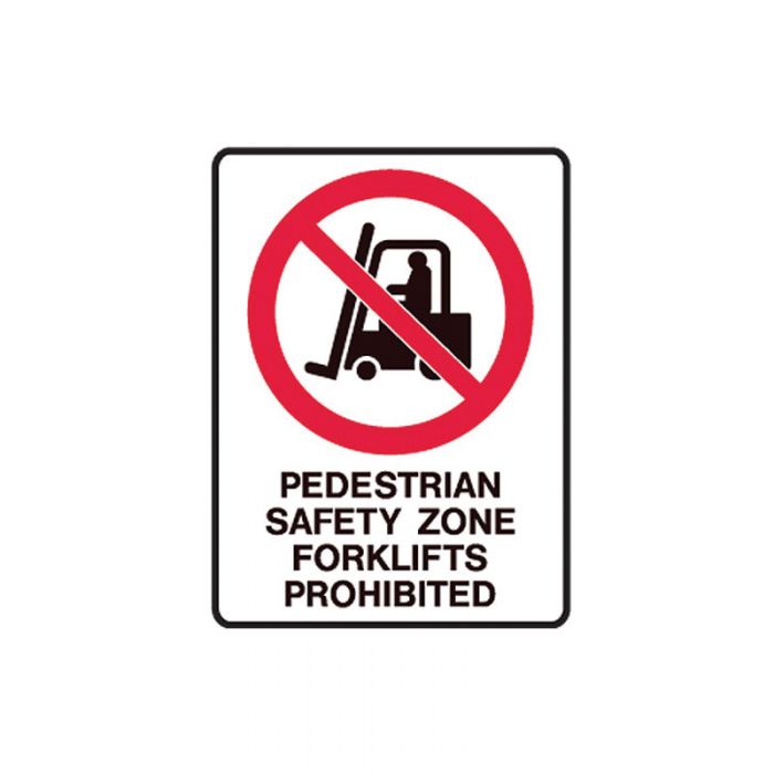 847435 Forklift Safety Sign - Pedestrian Safety Zone Forklifts Prohibited 