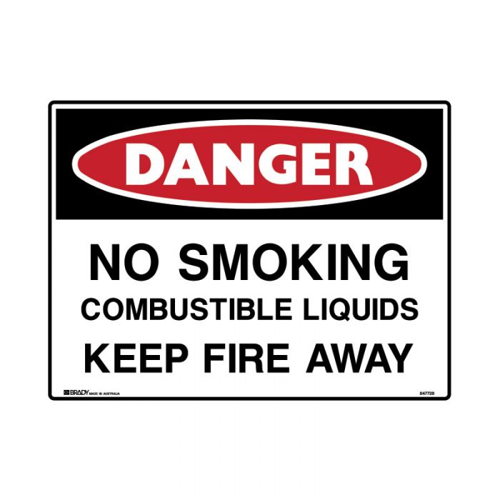 847568 Mining Site Sign - Danger No Smoking Combustible Liquids Keep Fire Away 