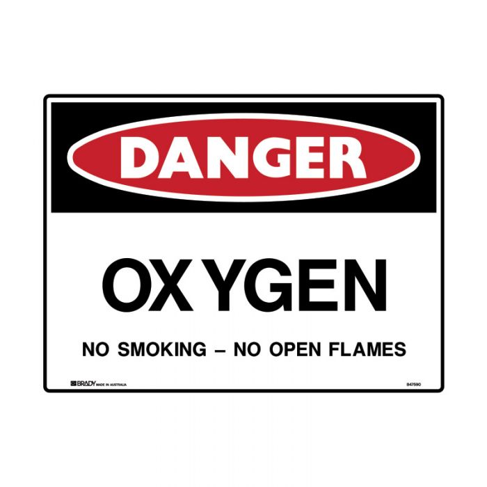 847591 Mining Site Sign - Danger Oxygen No Smoking No Open Flames 