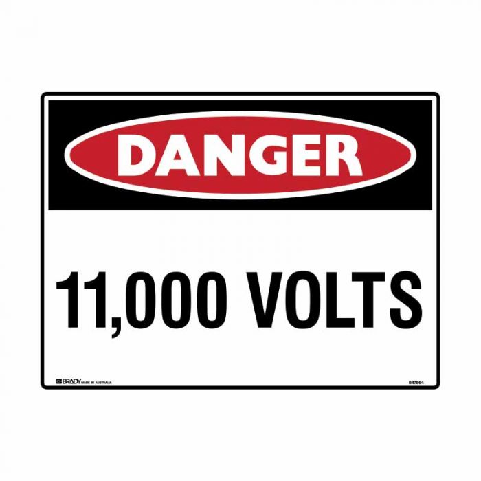 847665 Electrical Hazard Sign - Danger 11000 Volts 