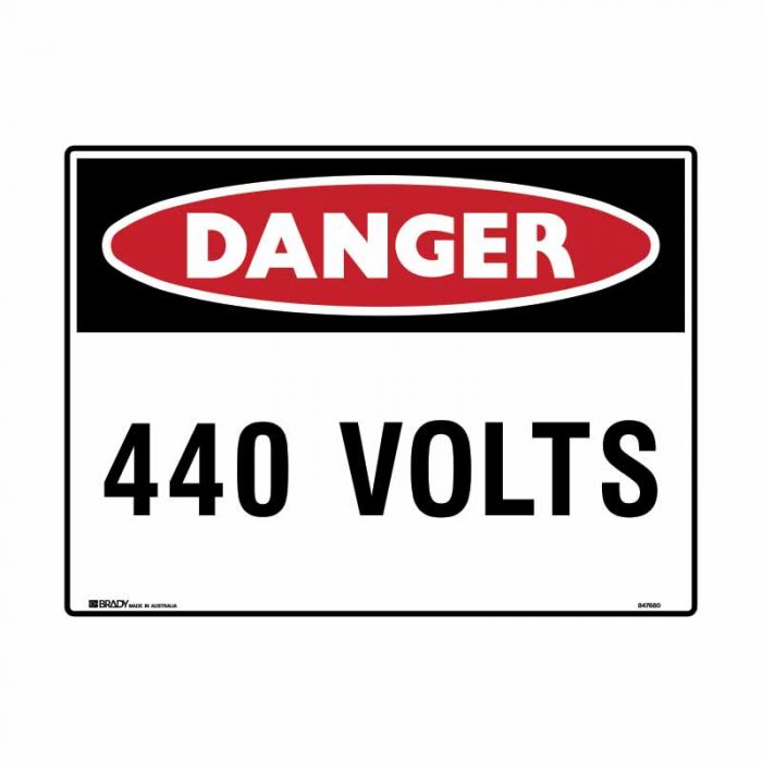 847680 Electrical Hazard Sign - Danger 440 Volts 