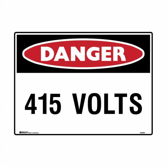847684 Electrical Hazard Sign - Danger 415 Volts 