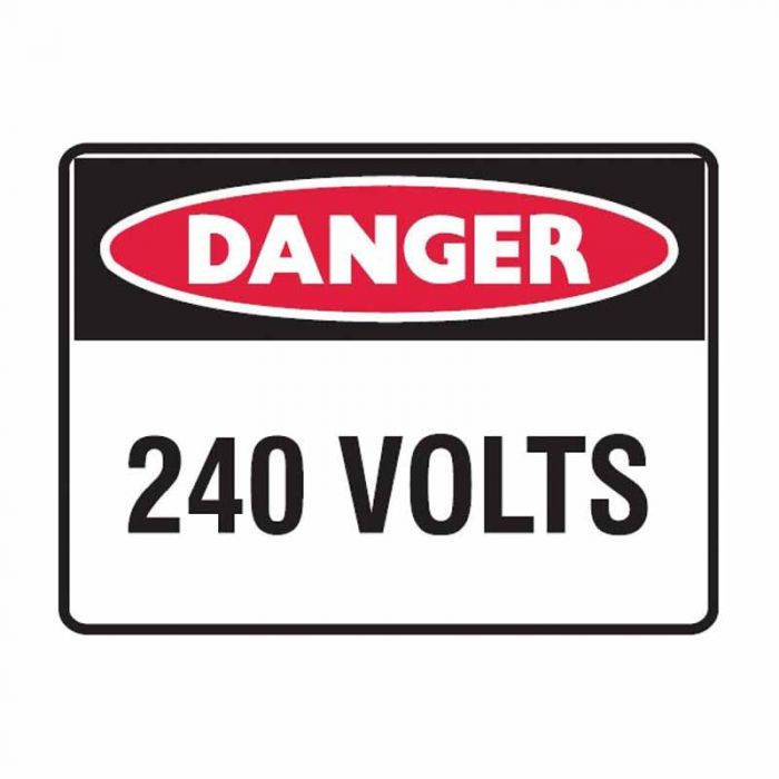 847688 Electrical Hazard Sign - Danger 240 Volts 