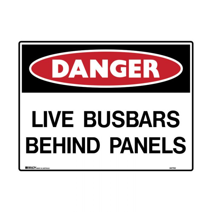 847700 Mining Site Sign - Danger Live Busbars 
