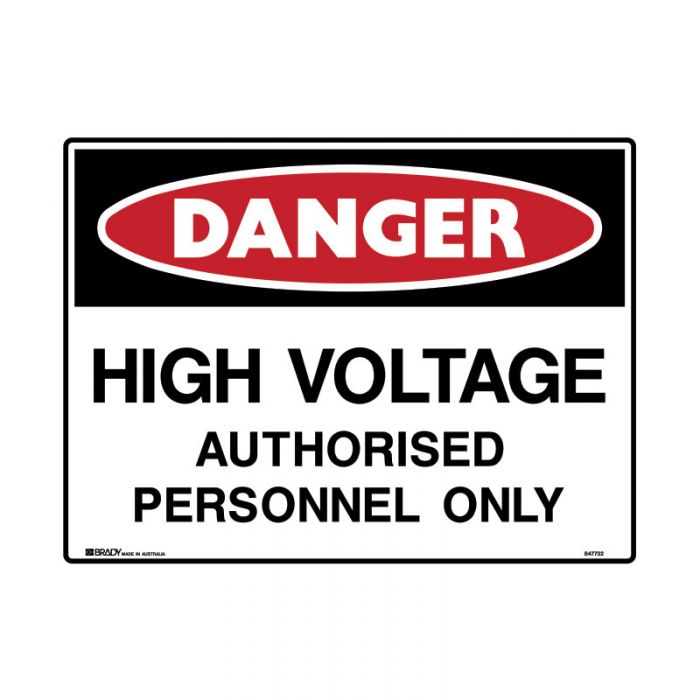 847732 Mining Site Sign - Danger High Voltage Authorised Personnel Only 