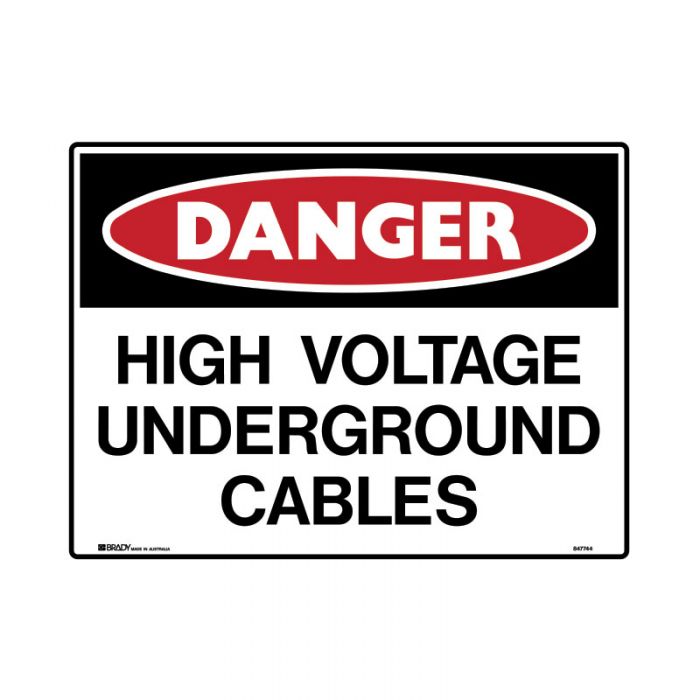 847749 Mining Site Sign - Danger Hgh Voltage Underground Cables 