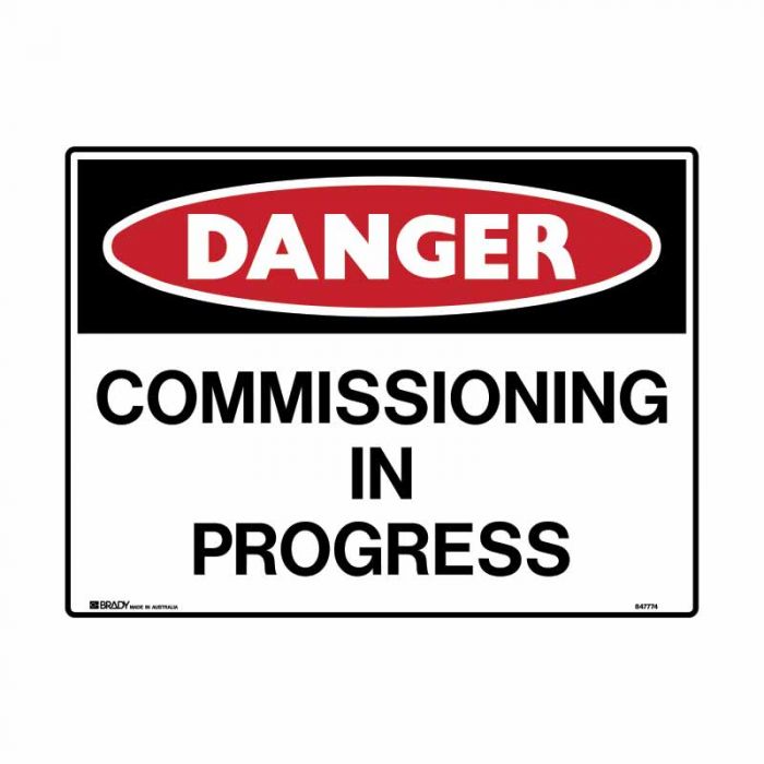 847774 Mining Site Sign - Danger Commissioning In Progress 