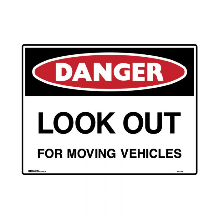 847786 Mining Site Sign - Danger Look Out For Moving Vehicles 