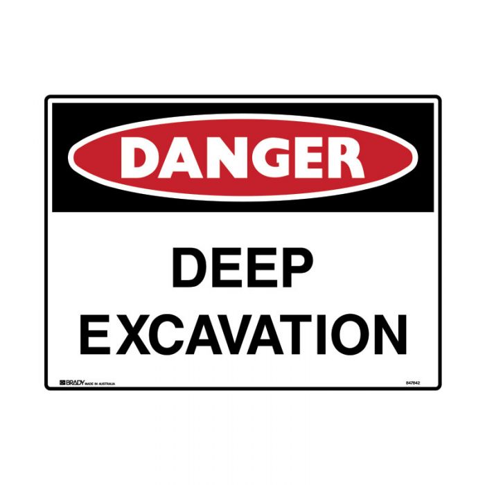 847842 Mining Site Sign - Danger Deep Excavation 