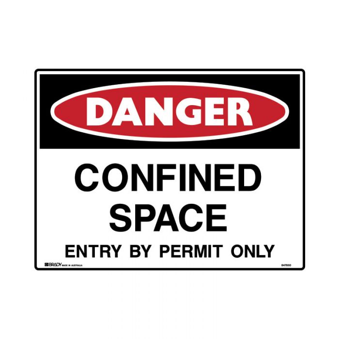 847851 Mining Site Sign - Danger Confined Space Entry By Permit Only 