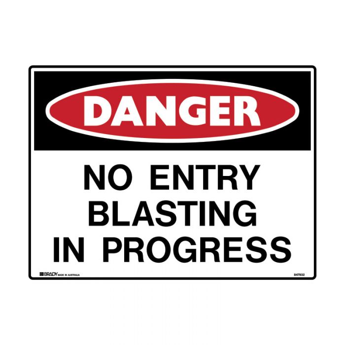847931 Mining Site Sign - Danger No Entry Blasting In Progress 
