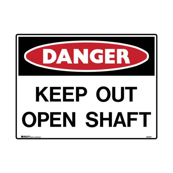 847954 Mining Site Sign - Danger Keep Out Open Shaft 