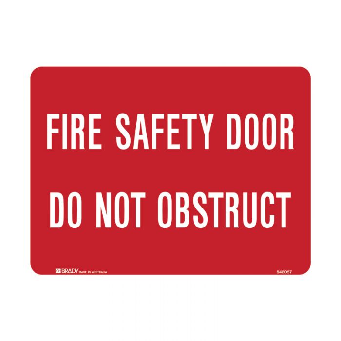848056 Fire Equipment Sign - Fire Safety Door Do Not Obstruct 