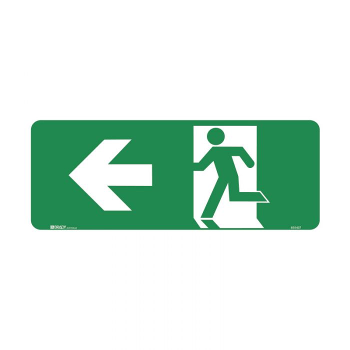 851411 Exit Sign - Running Man Arrow Left 