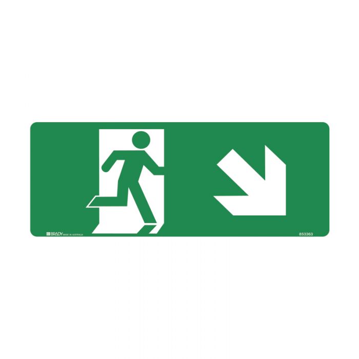 851412 Exit Sign - Running Man Arrow Bottom Right 