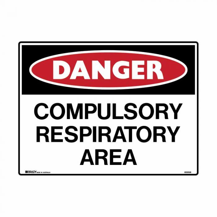 852530 Asbestos Sign - Danger Compulsory Respiratory Area 