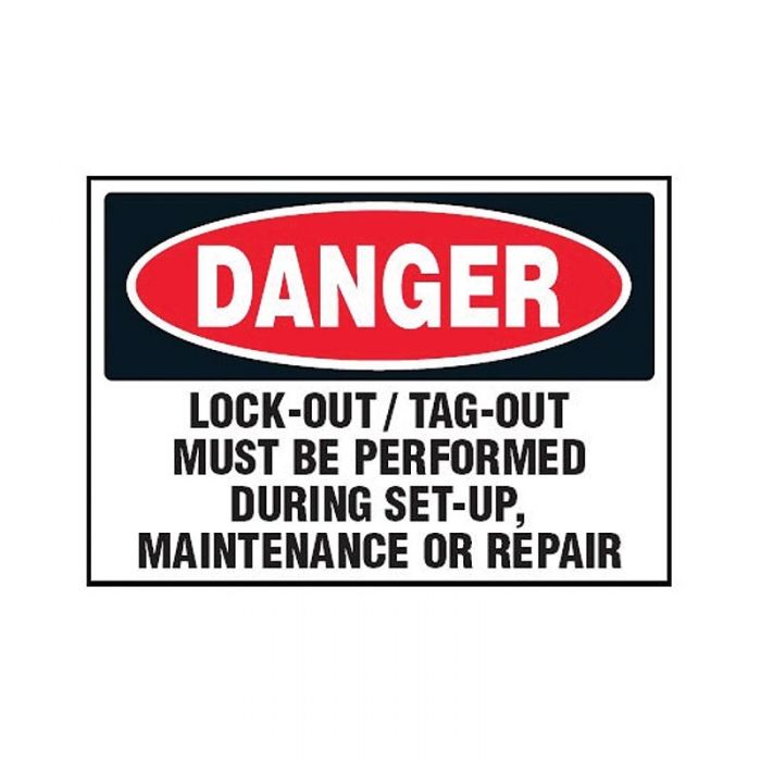 854207 Lockout Tagout Labels - Danger Lockout Tagout Must be Performed During Set Up Labels