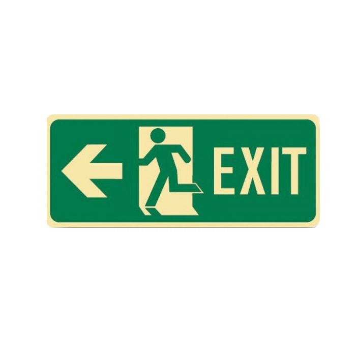 855075 Exit Floor Sign - Running Man Arrow Left 