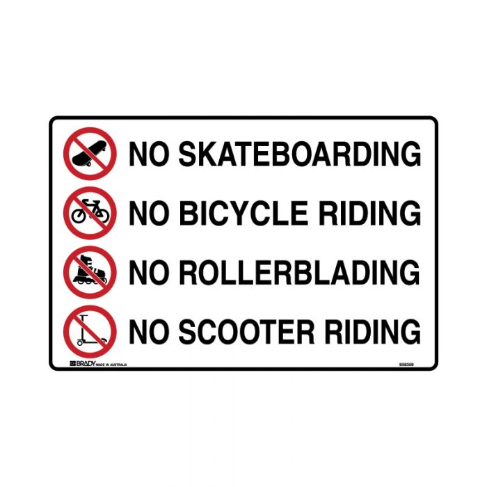 855396 Park Sign - No Skateboarding No Bicycle Riding No Rolllerblading No Scooter Riding 