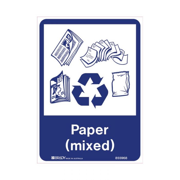 855970 Recycling-Environment Sign - Paper (Mixed) 