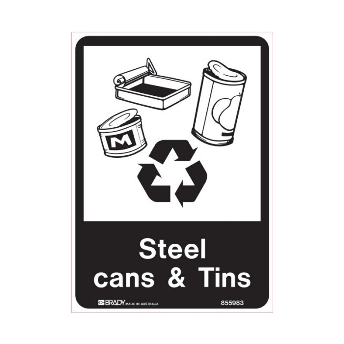855985 Recycling-Environment Sign - Steel Cans & Tins 