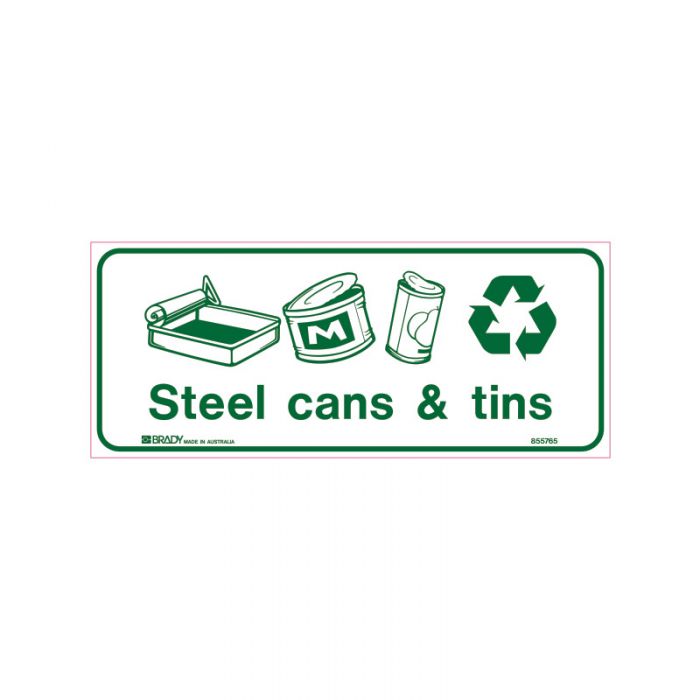 856037 Recycling-Environment Sign - Steel cans & Tins 