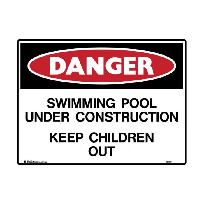 856392 Danger Sign - Pool Under Construction Keep Out 