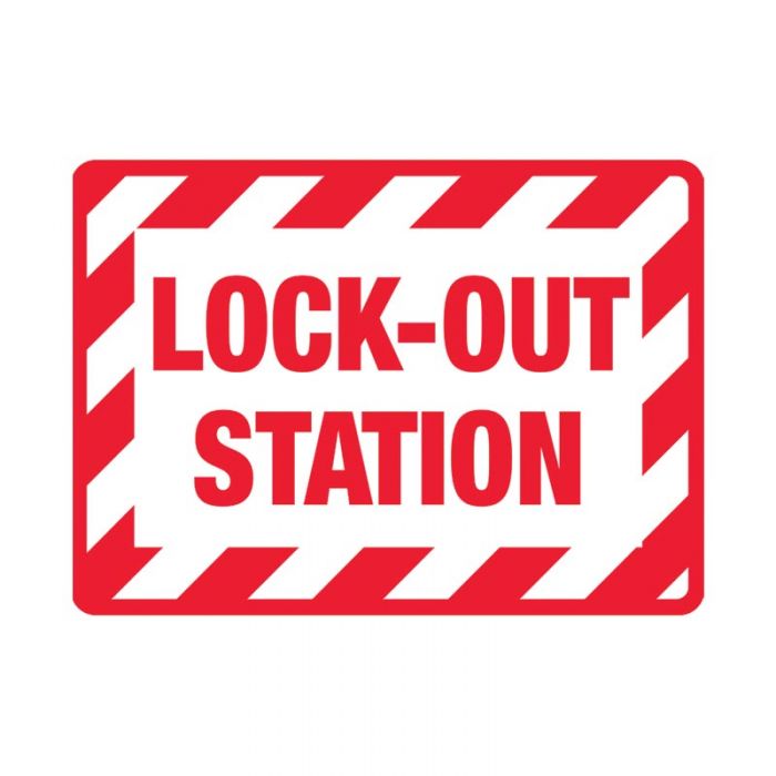 856792 Lockout Tagout Sign - Lock-Out Station
